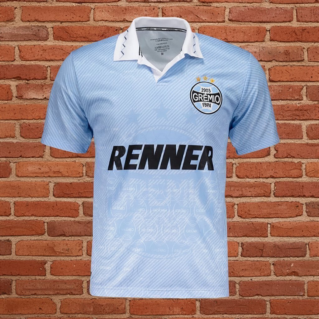 Camiseta Grêmio Libertadores 1995 Celeste Curta