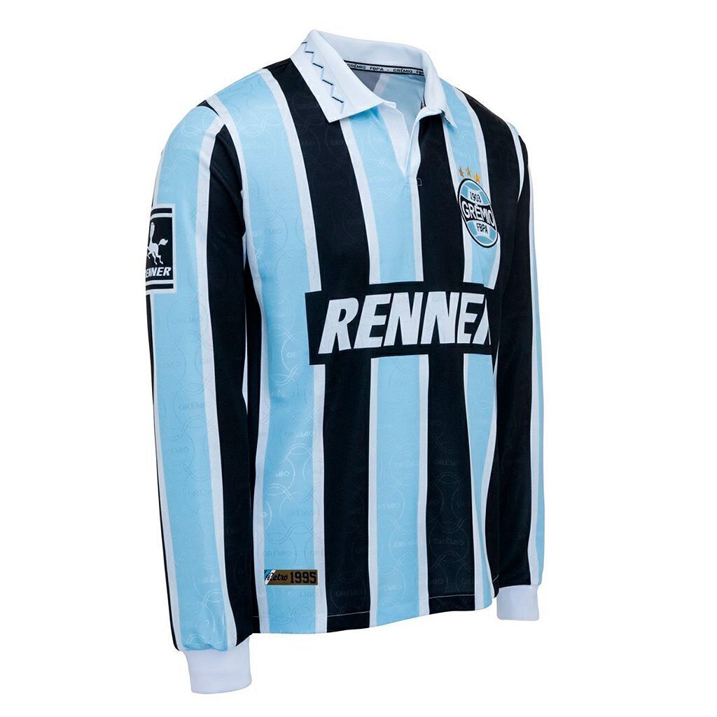Camiseta Grêmio Libertadores 1995 Tricolor Longa
