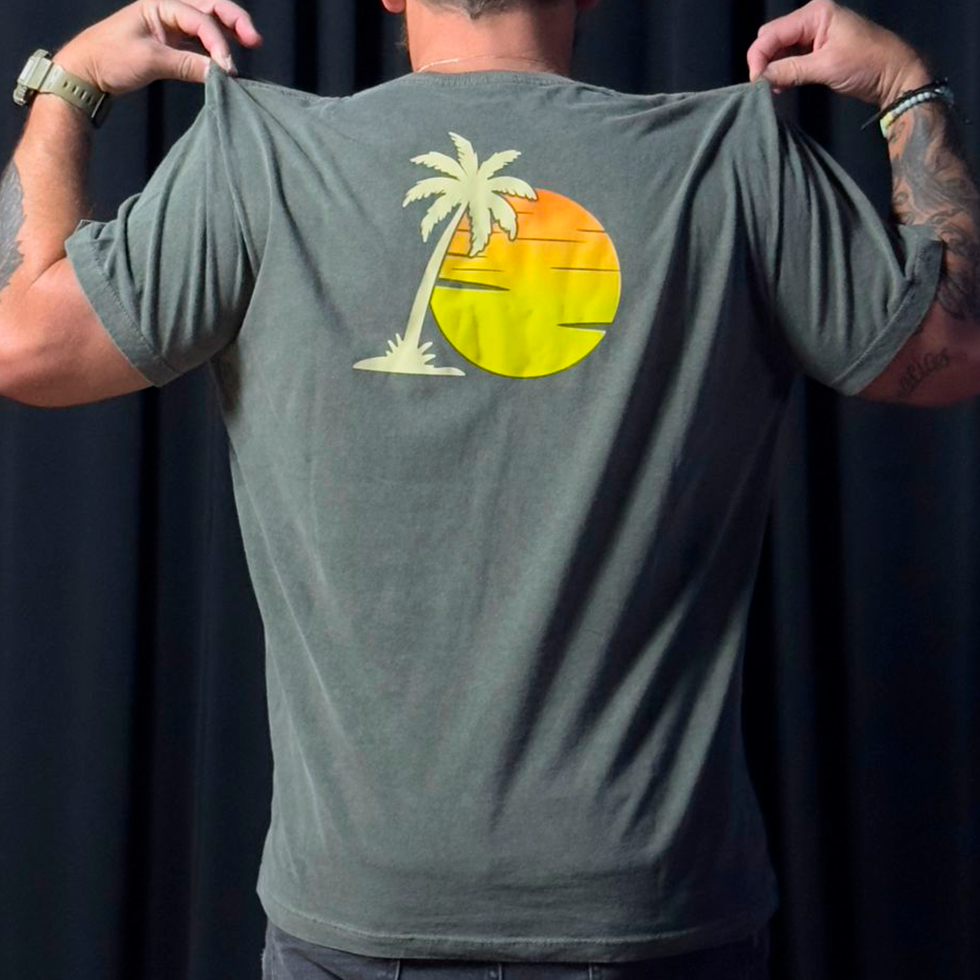 Camiseta Básica Estonada Nascer do Sol
