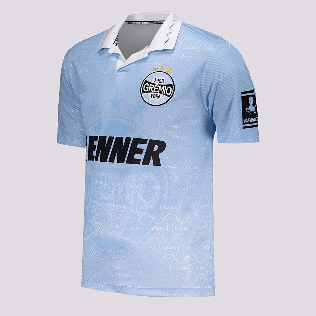 Camiseta Grêmio Libertadores 1995 Celeste Curta