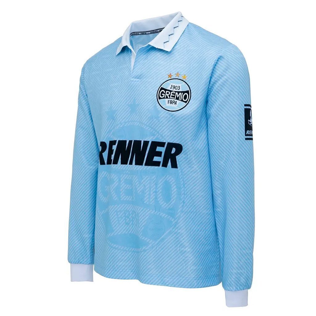 Camiseta Grêmio Libertadores 1995 Celeste Longa