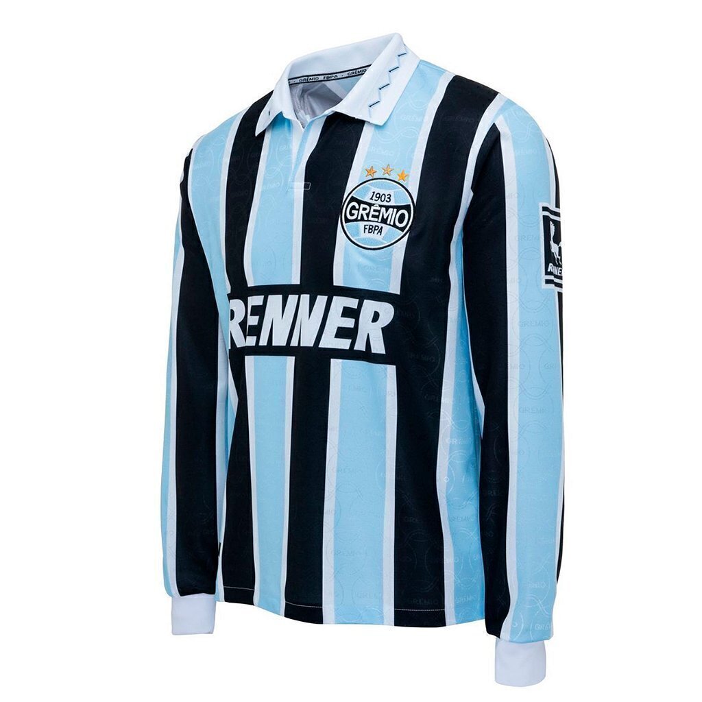 Camiseta Grêmio Libertadores 1995 Tricolor Longa