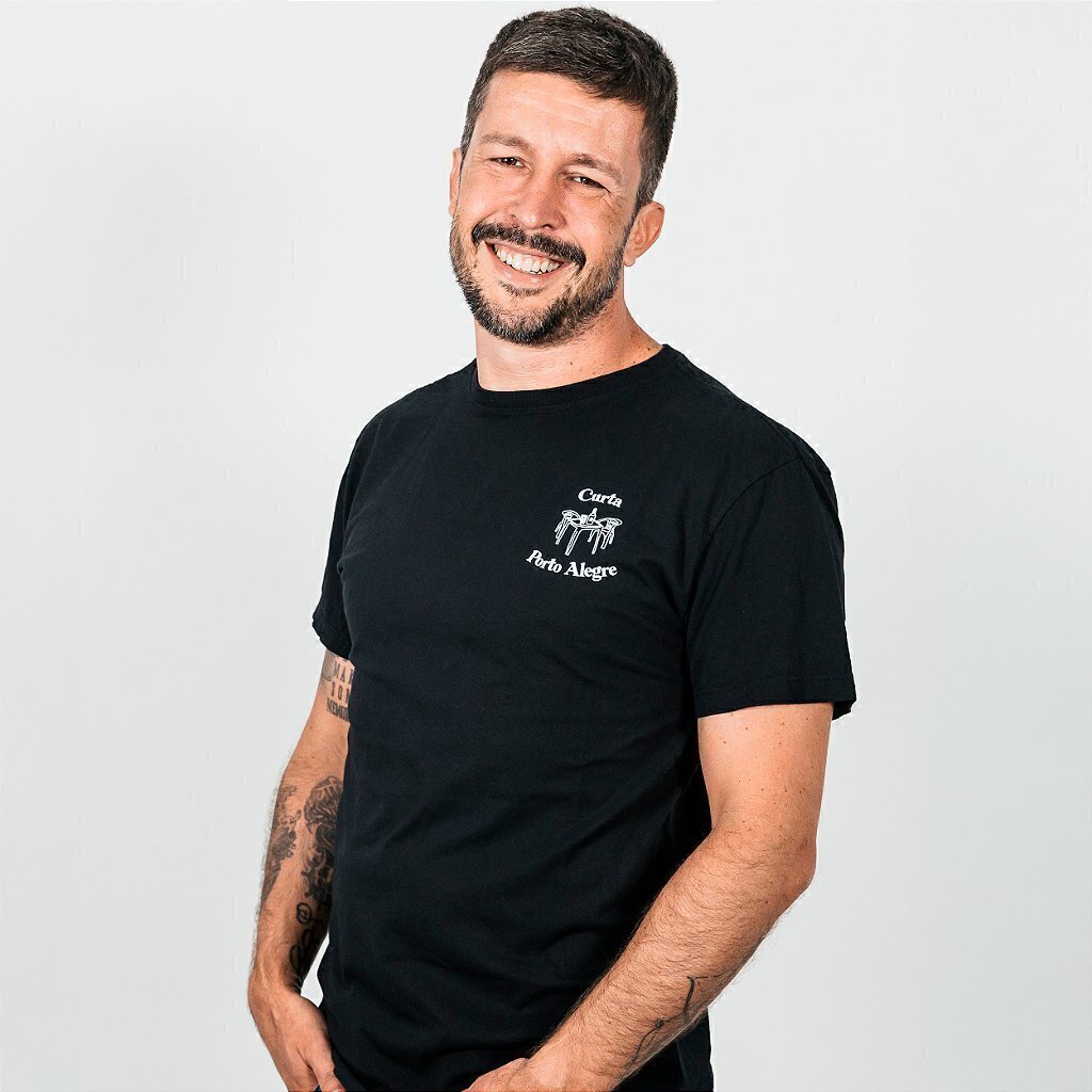 Camiseta Curta Porto Alegre | Destemperados - Marrom - Preta