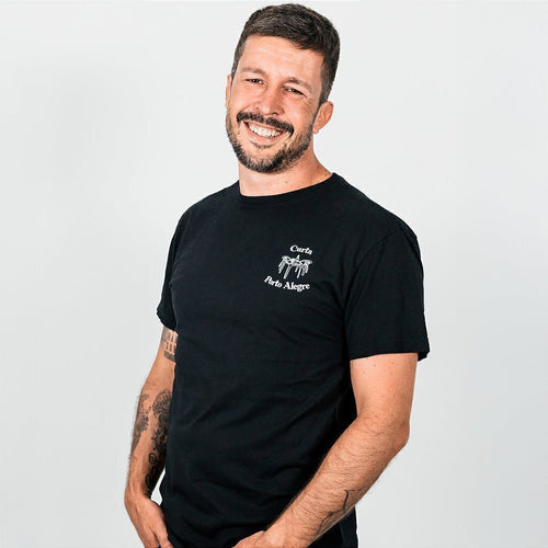 Camiseta Curta Porto Alegre | Destemperados - Marrom - Preta
