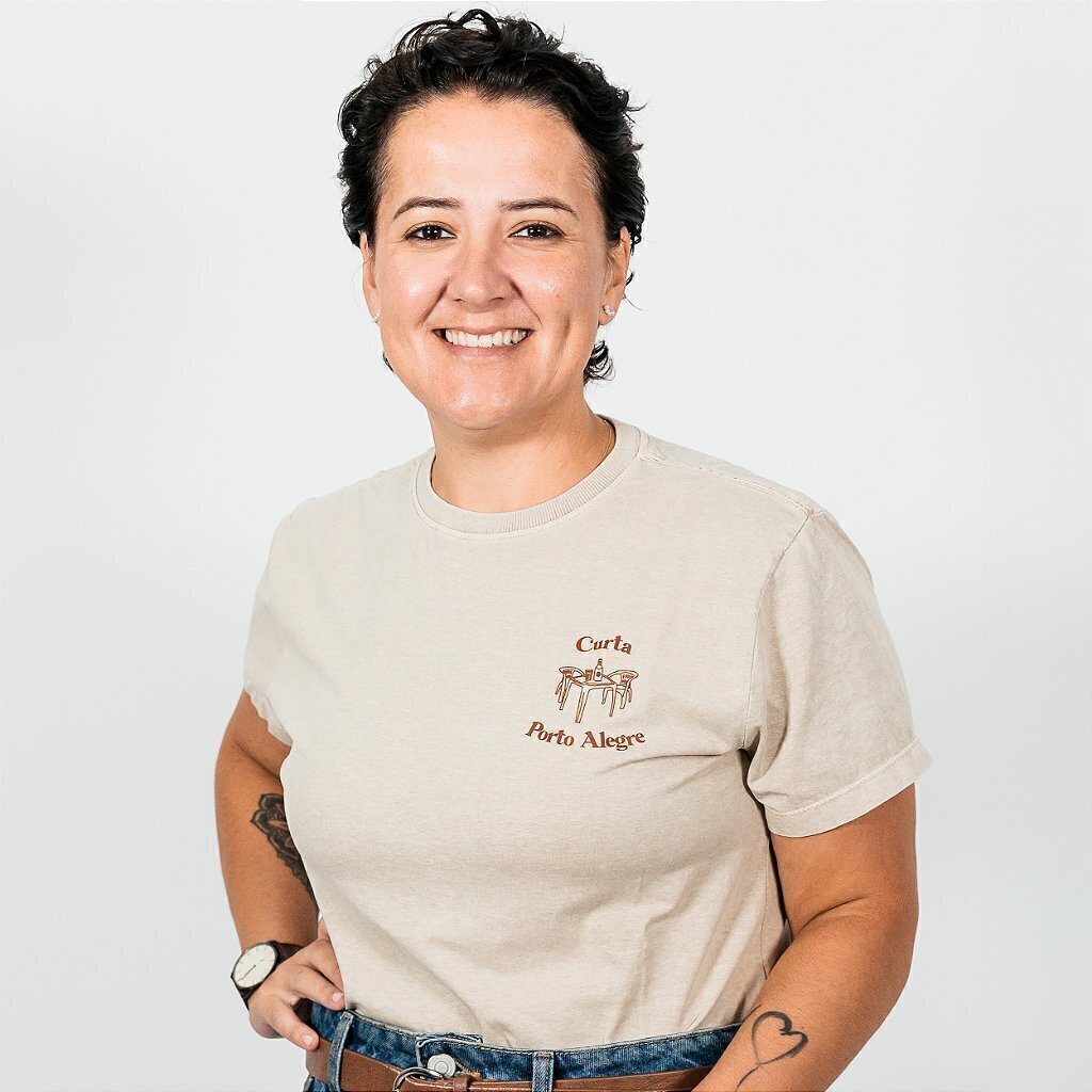 Camiseta Curta Porto Alegre | Destemperados - Bege
