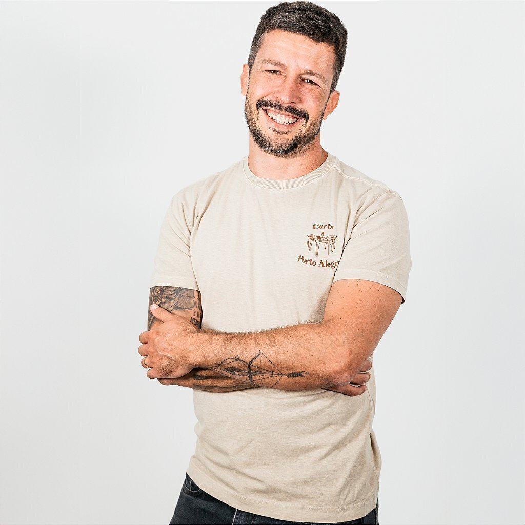 Camiseta Curta Porto Alegre | Destemperados - Bege