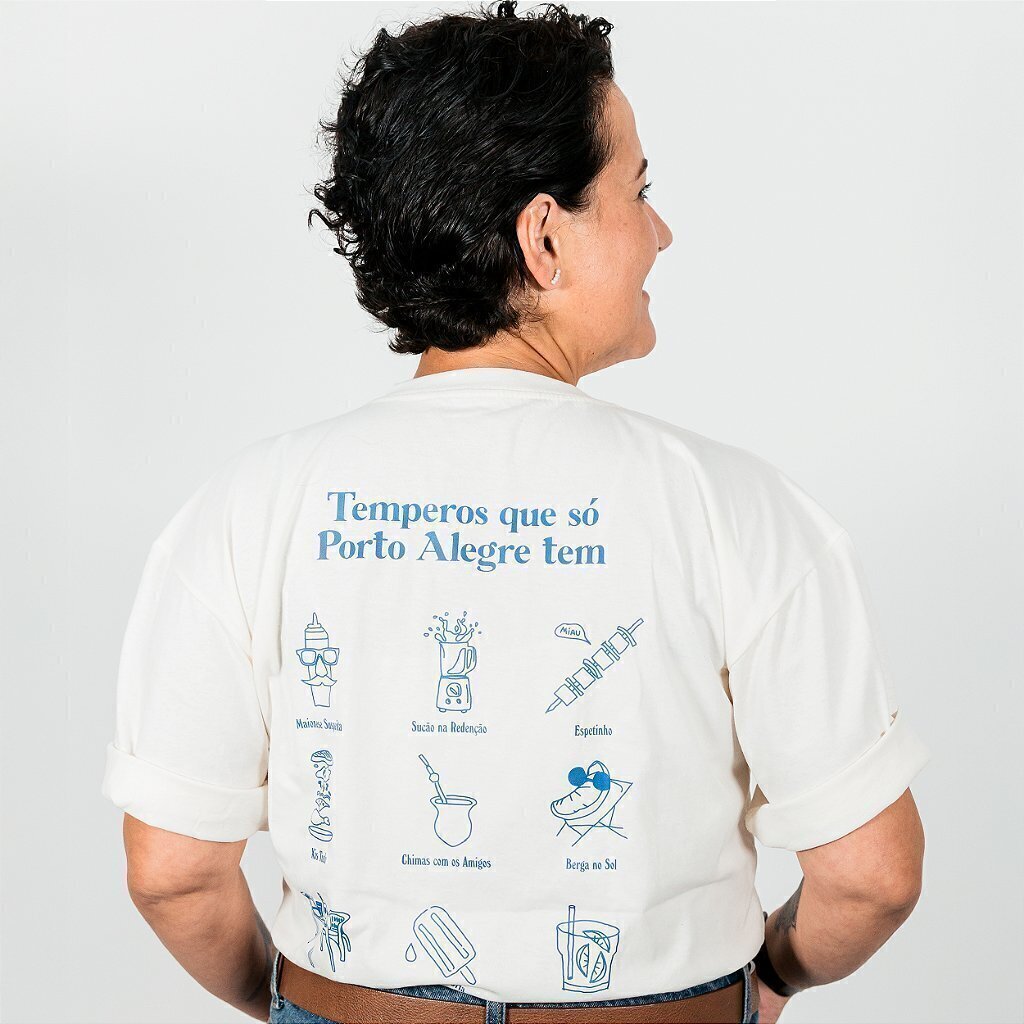 Camiseta Curta Porto Alegre | Destemperados - Off White