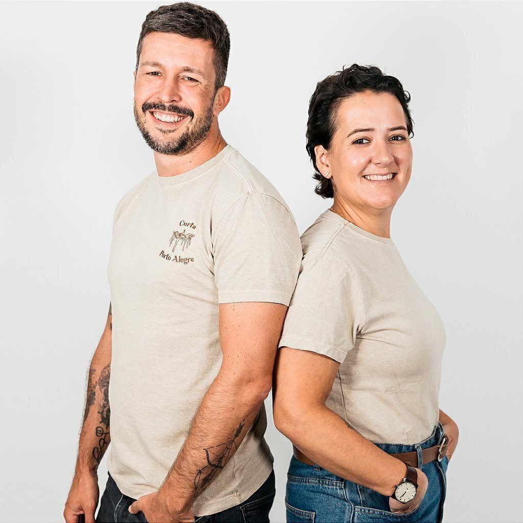 Camiseta Curta Porto Alegre | Destemperados - Bege