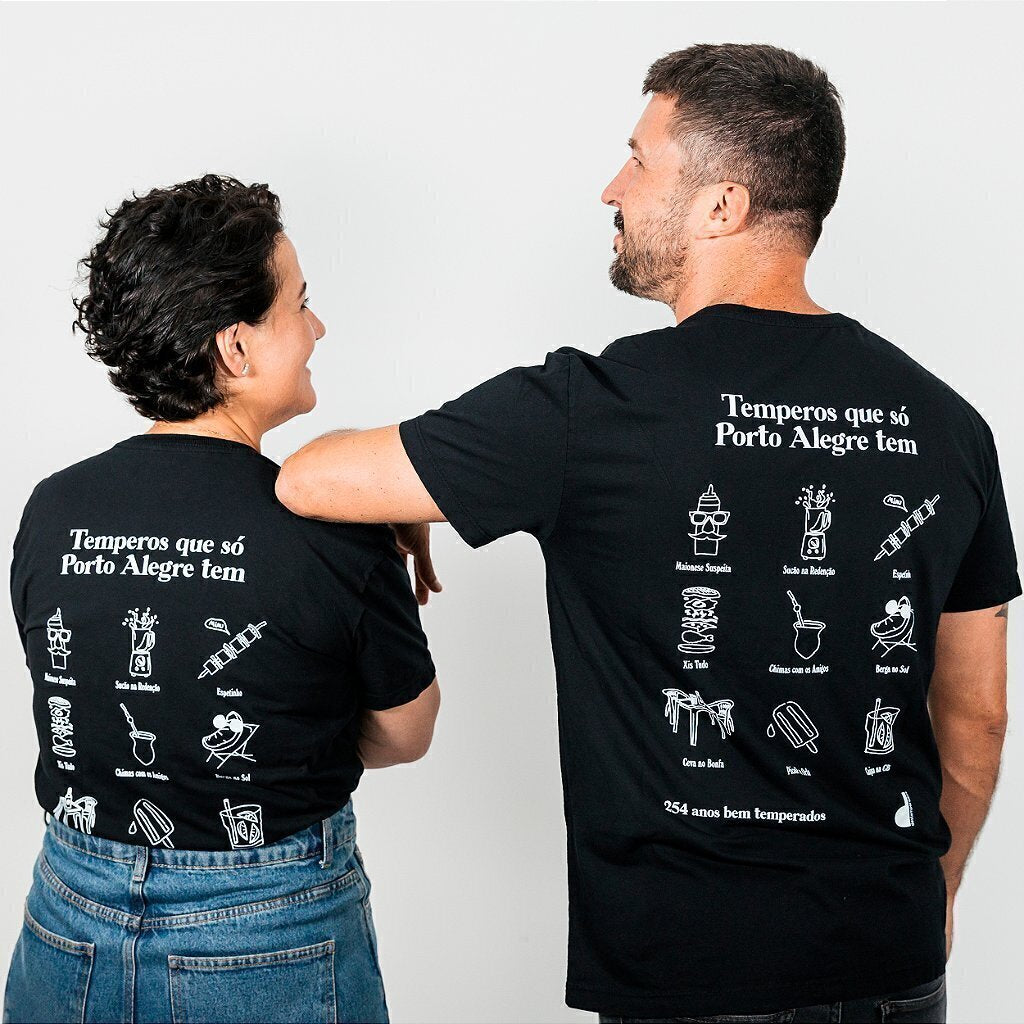 Camiseta Curta Porto Alegre | Destemperados - Marrom - Preta